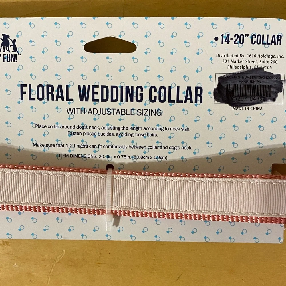 Floral Wedding Dog Collar Size Medium 14-20” Collar